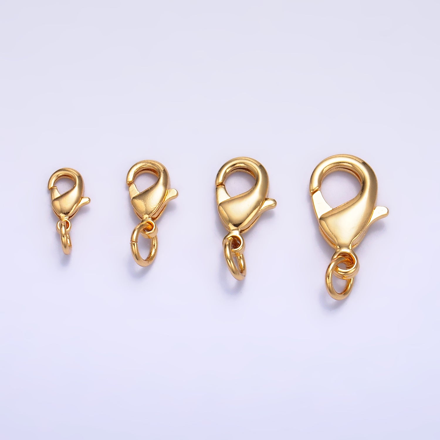 24K Gold Filled 12mm, 10mm, 15mm, 8mm Lobster Claw Clasps Closure Findings | Z1068 - Z1071