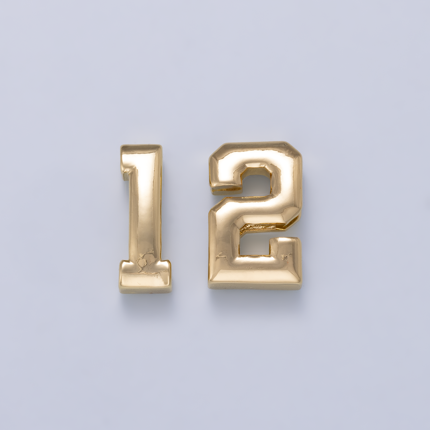 24K Gold Filled 20mm Minimalist Sport Number Numerology Bead | Beads-00478 Beads-00479