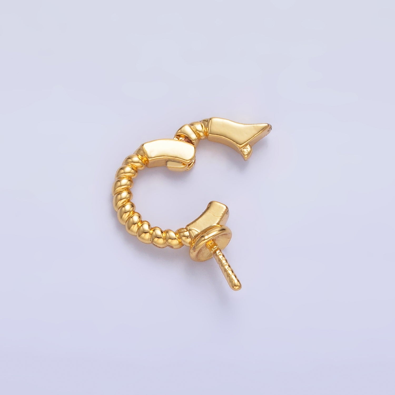 24K Gold Filled Drill Beaded Snap Latch Bail Finding | Z1084