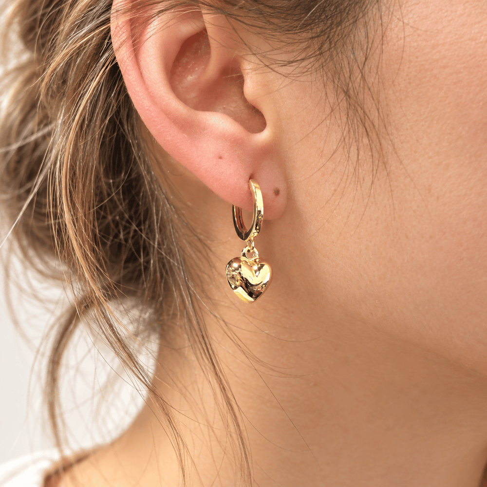 16K Gold Filled 14mm Minimalist Loop Drop Huggie Earring Findings | Findings-00197