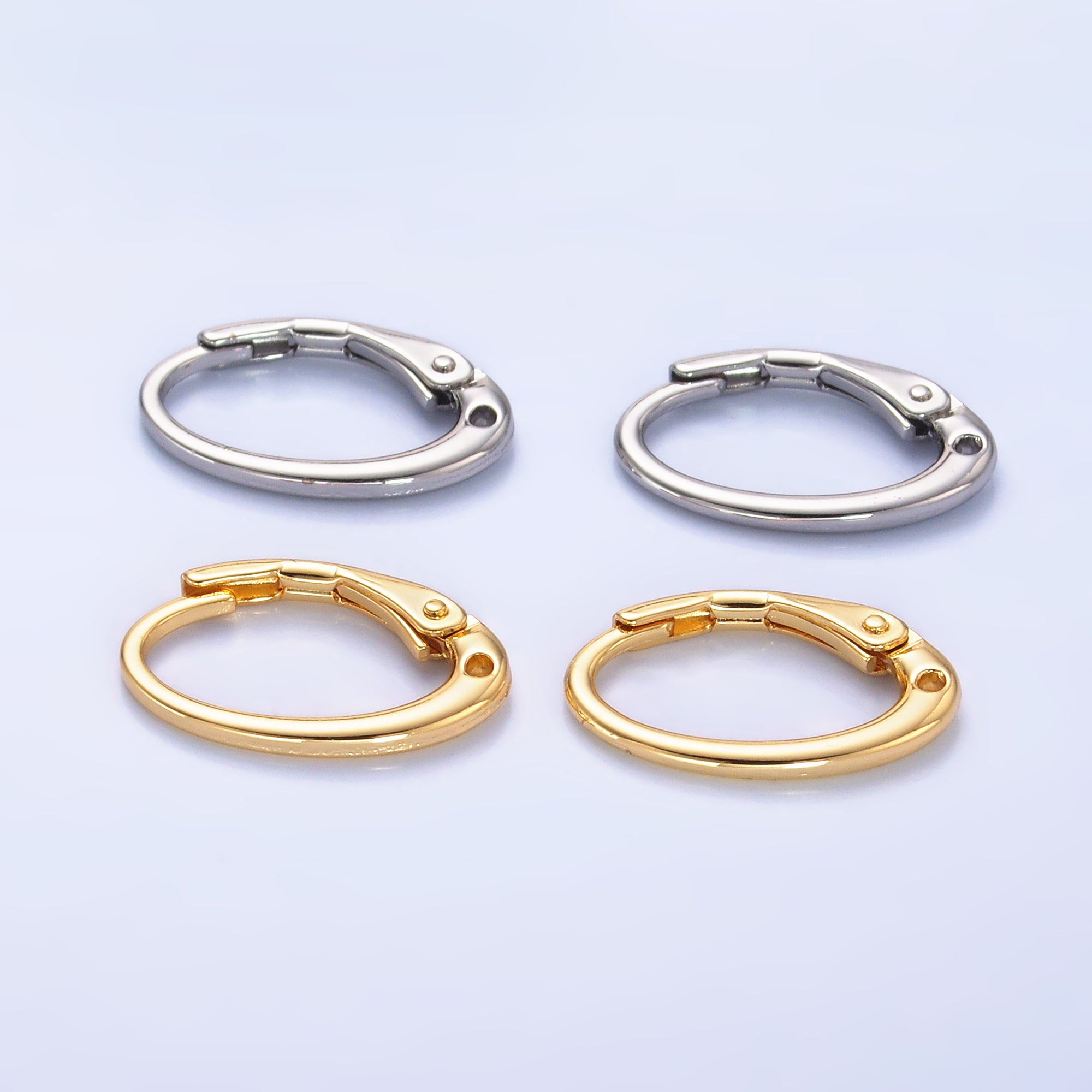24K Gold Filled 15mm Vintage Minimalist Huggie Earrings Findings in Gold & Silver | Z1089