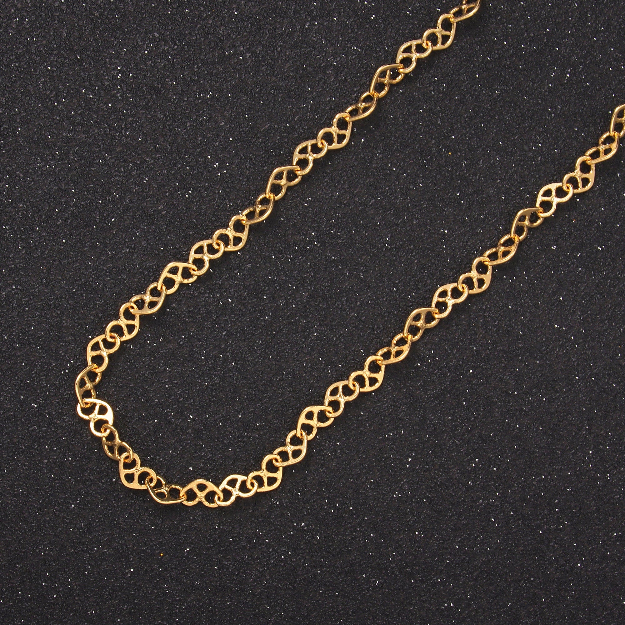 24K Gold Filled 4.2mm Upside Down Pretzel Bread Cable Unfinished Chain by Yard | ROLL-1685