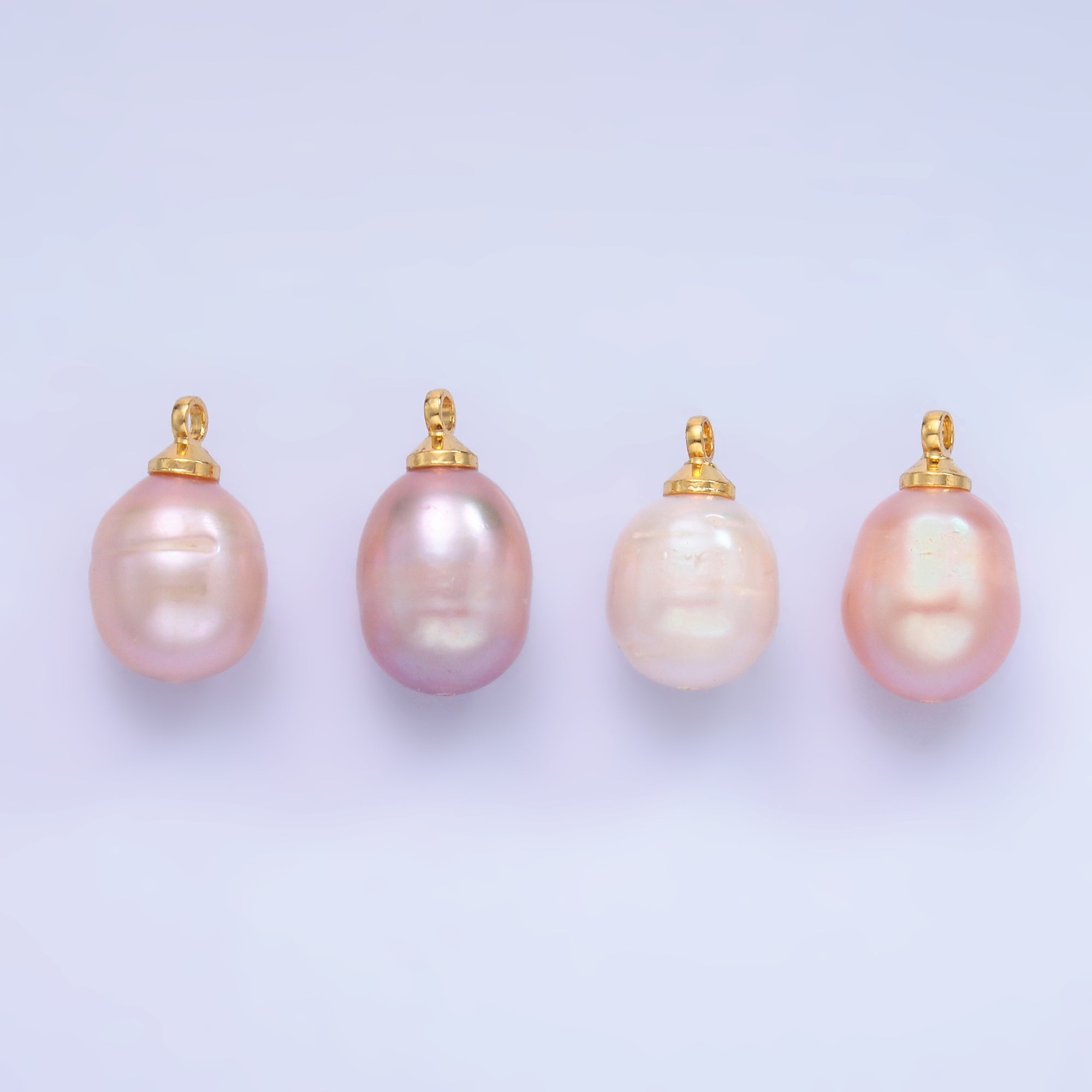 24K Gold Filled Light Purple, Pink, Dark Purple Freshwater Pearl Charm | P1573 P1577 P1578