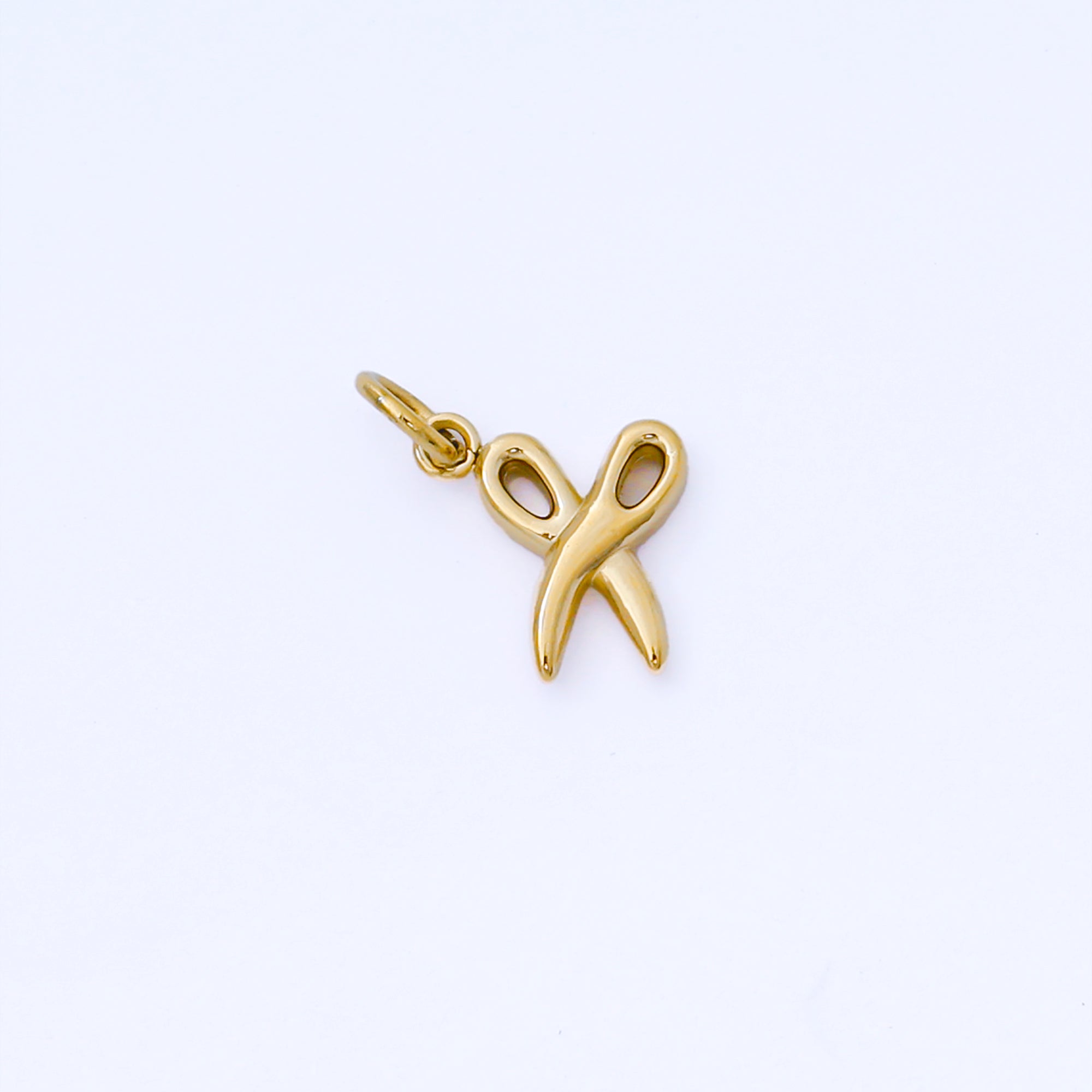 PVD Gold Stainless Steel 8.5mm Tiny Scissor Charm Tools Pendant | J542