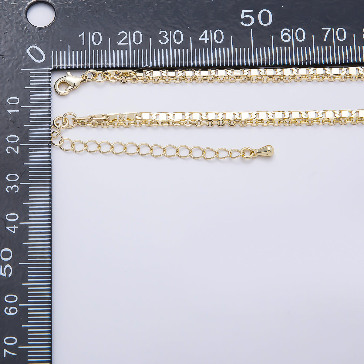 SUMMER 16K Gold Filled 2mm Dainty Double Mariner Cable Belly Waist Chain | WA-04754