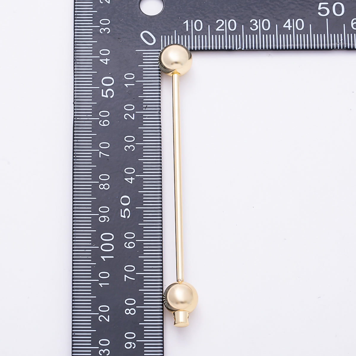 16K Gold Filled 86mm Minimalist Linear Bar Barbell in Gold & Silver | Findings-00496 Findings-00497