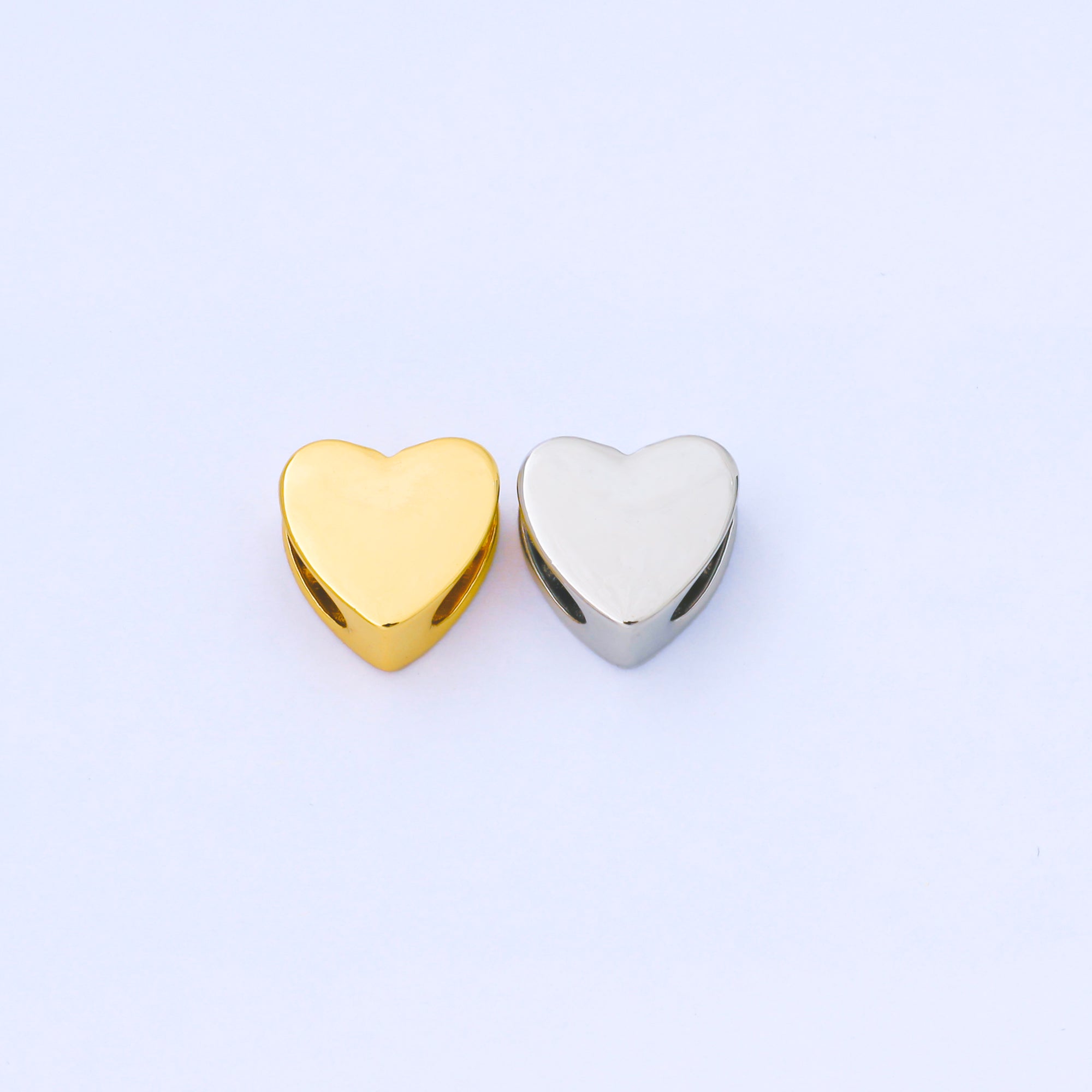 24K Gold Filled 12mm Personalized Cord Chubby Heart Bead Spacer | b851