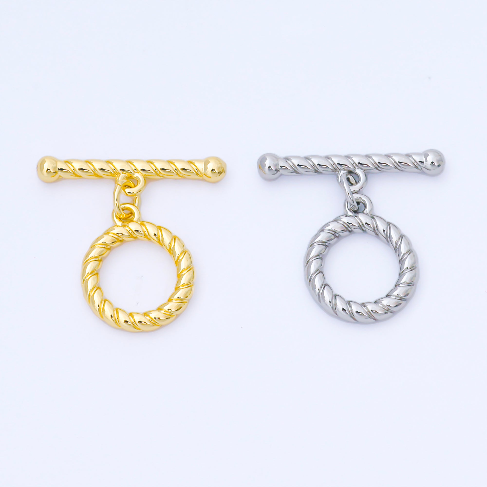24K Gold Filled Twisted Rope Toggle Clasp OT Clasp Finding in Gold & Silver | Z1490