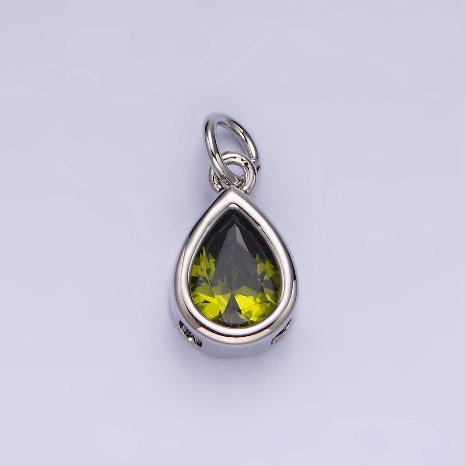 24K Gold Filled 15mm CZ Teardrop Bezel Charm in Gold & Silver | N1625 - N1647