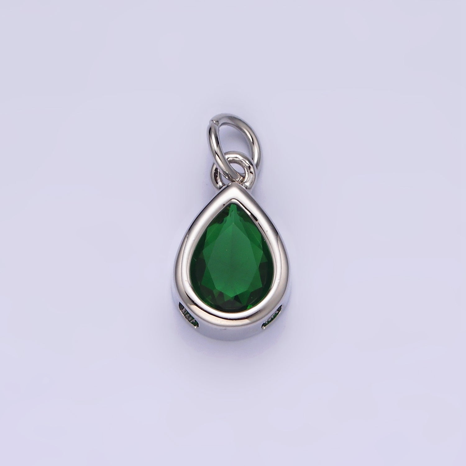 24K Gold Filled 15mm CZ Teardrop Bezel Charm in Gold & Silver | N1625 - N1647