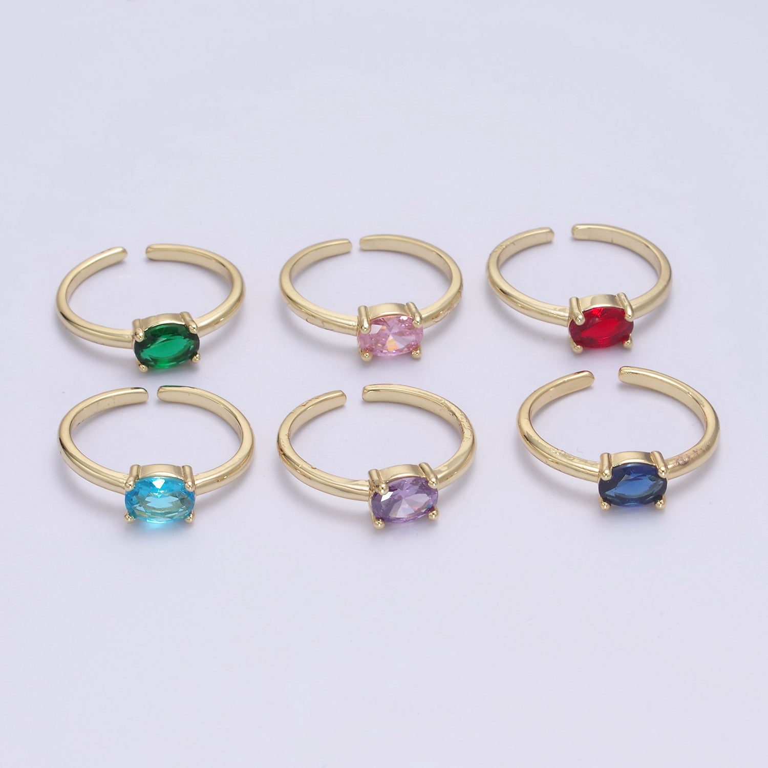 Dainty Solitaire CZ Ring For Minimalist Jewelry U-269 ~ U-274