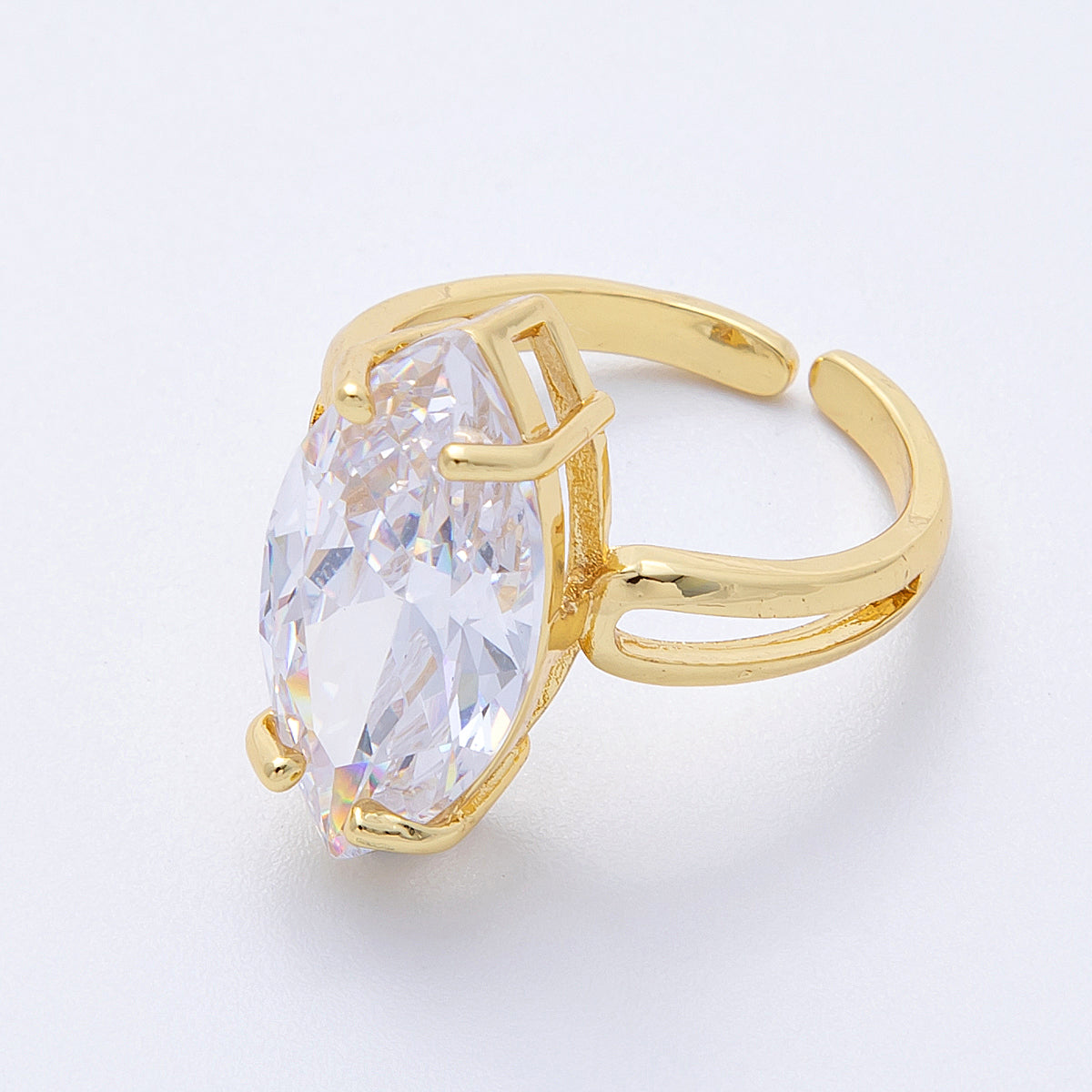 16K Gold Filled Solitaire Marquise Adjustable Ring | RINGS 00016 - 00017