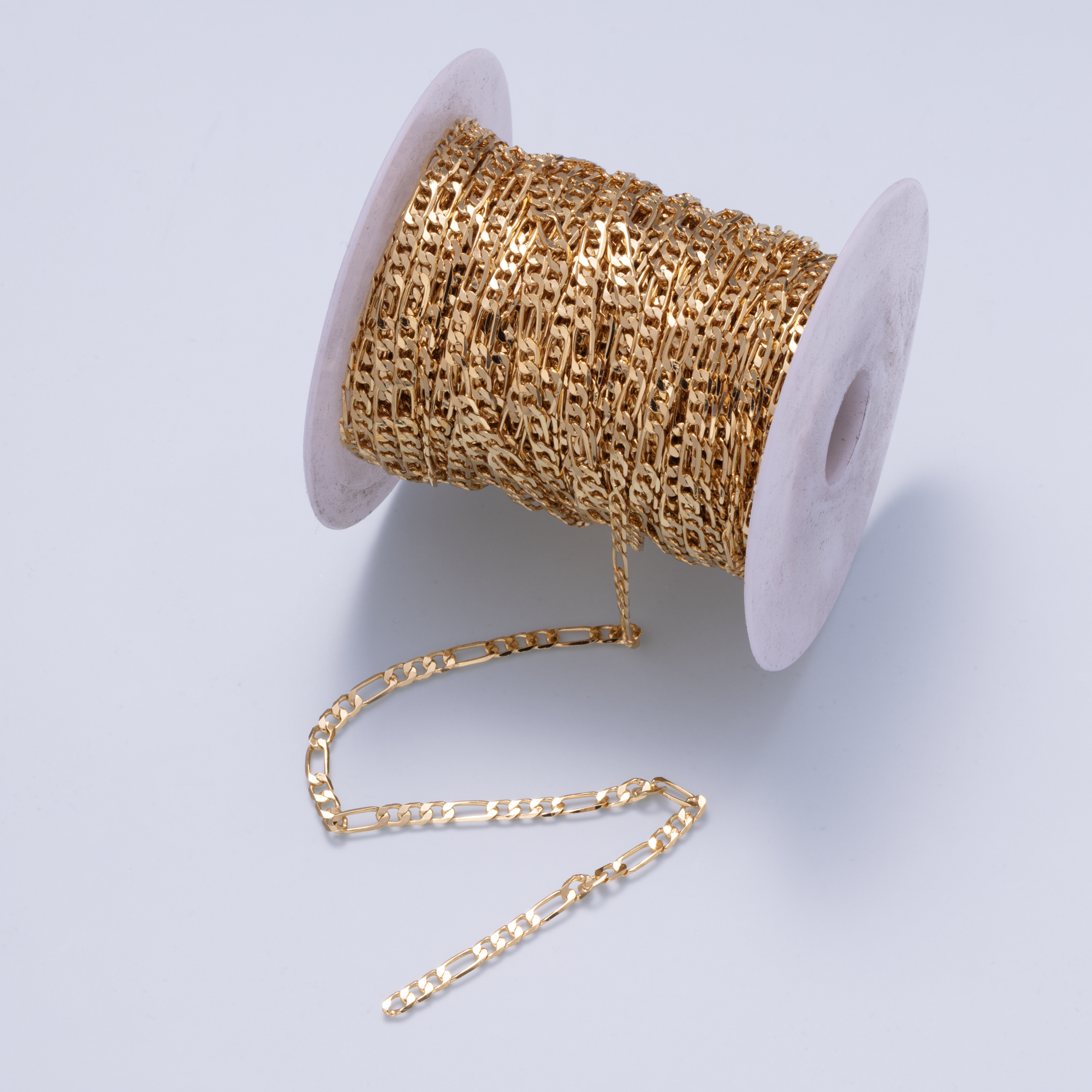 24K Gold Filled 4.5mm Minimalist Figaro Unfinished Chain by Yard | Roll-01870