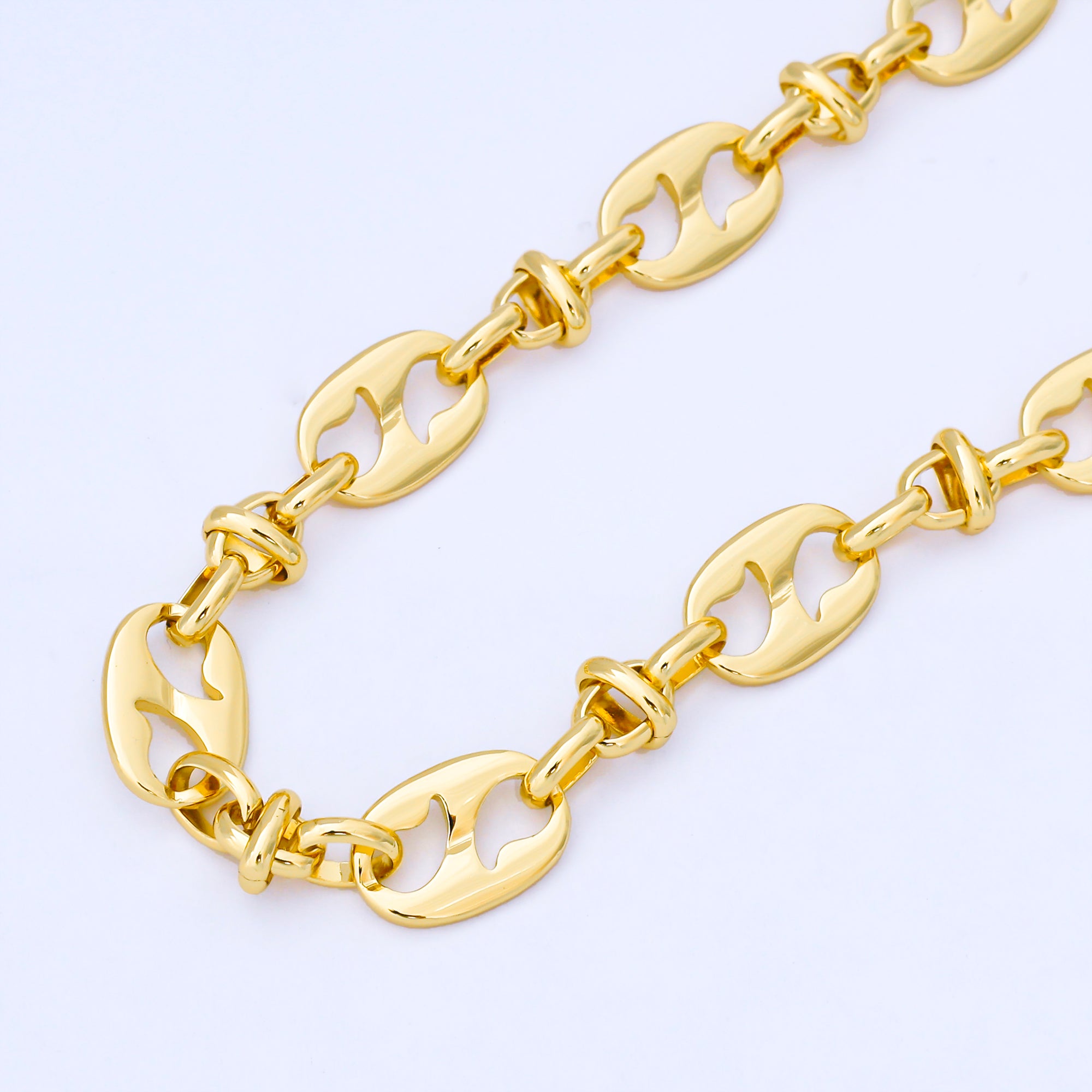 24K Gold Filled 5mm Unique Staidum Oval Cable Geometric Unfinished Chain by Yard | Roll-1996