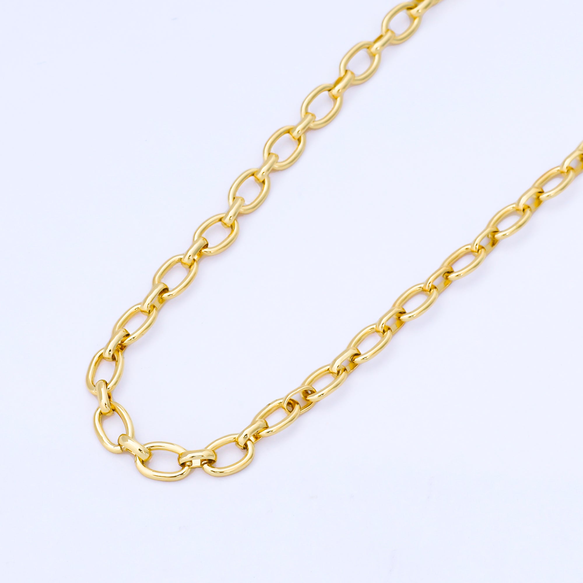 24K Gold Filled 4.5mm Paperclip Cable Link Unfinished Chain by Yard | Roll-2002