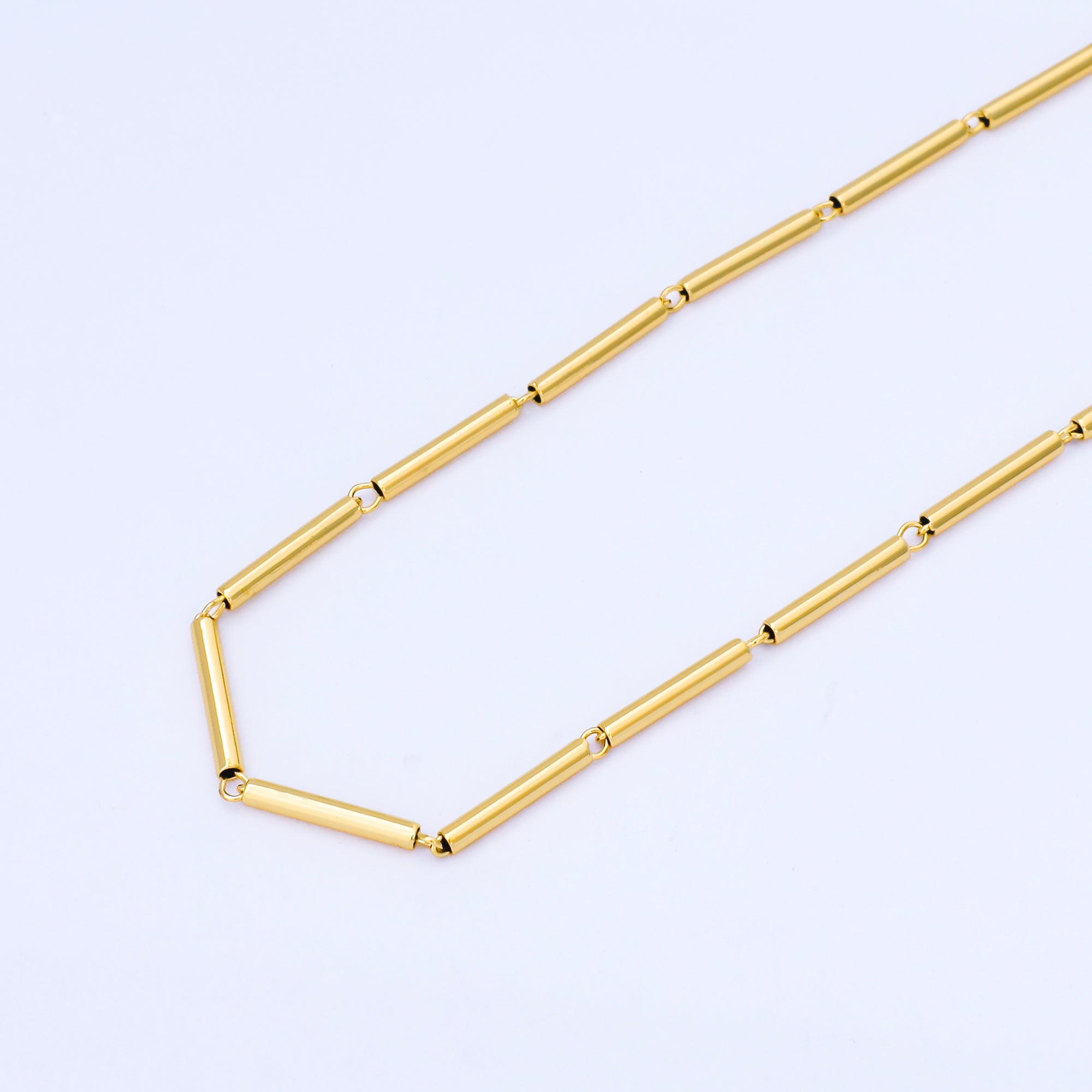 24K Gold Filled 2mm Minimalist Tube Unfinished Chain by Yard | Roll-2003
