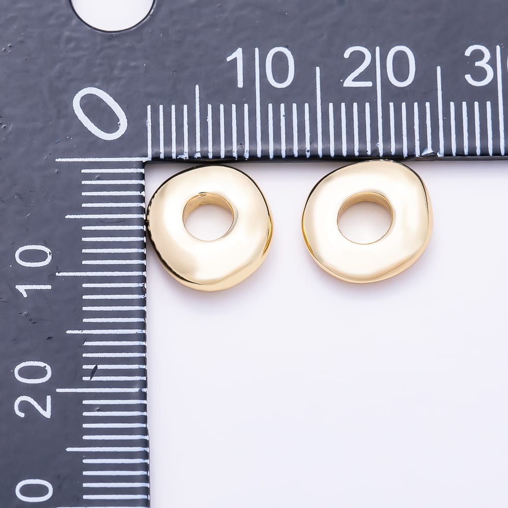 16K Gold Filled 11mm Plain Irregular Organic Wavy Pebble Spacer Bead in Gold & Silver | Beads-00611 & Beads-00612