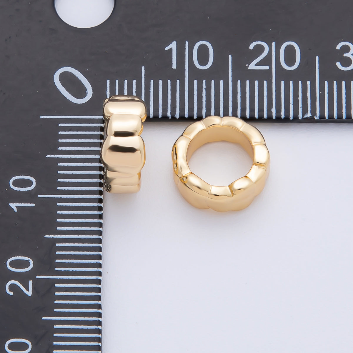 18K Gold Filled 11mm Minimalist Molten Rondelle Spacer Bead | B403