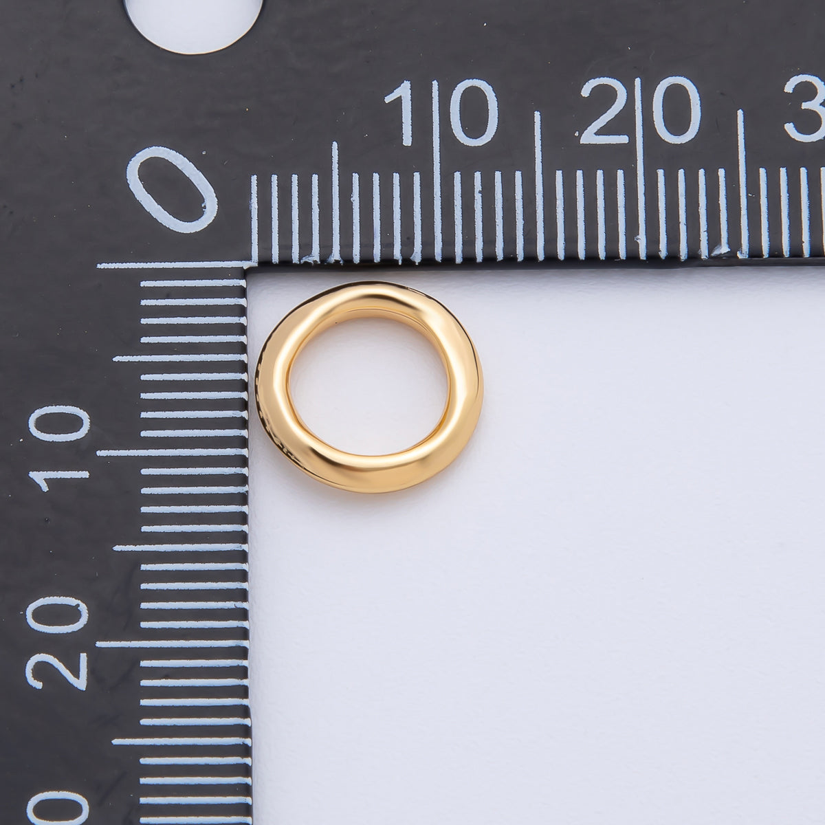 18K Gold Filled 11mm Minimalist Molten Round Dainty Bead | B405