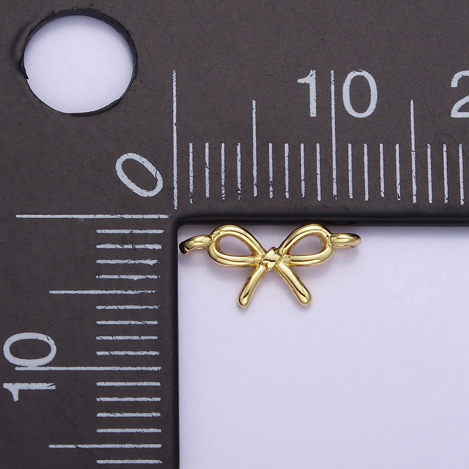 14K Gold Filled Mini Minimalist Bow Ribbon Connector | G391 SL-490