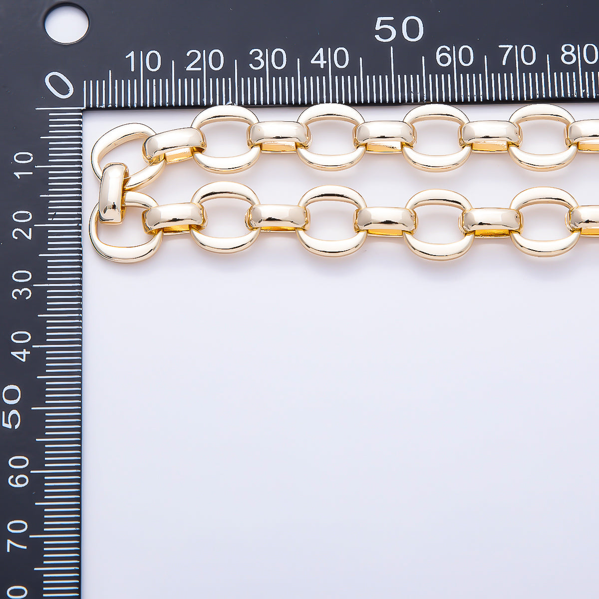 16K Gold Filled 11.5mm Edged Minimalist Cable Unfinished Chain by Yard | Roll-01898