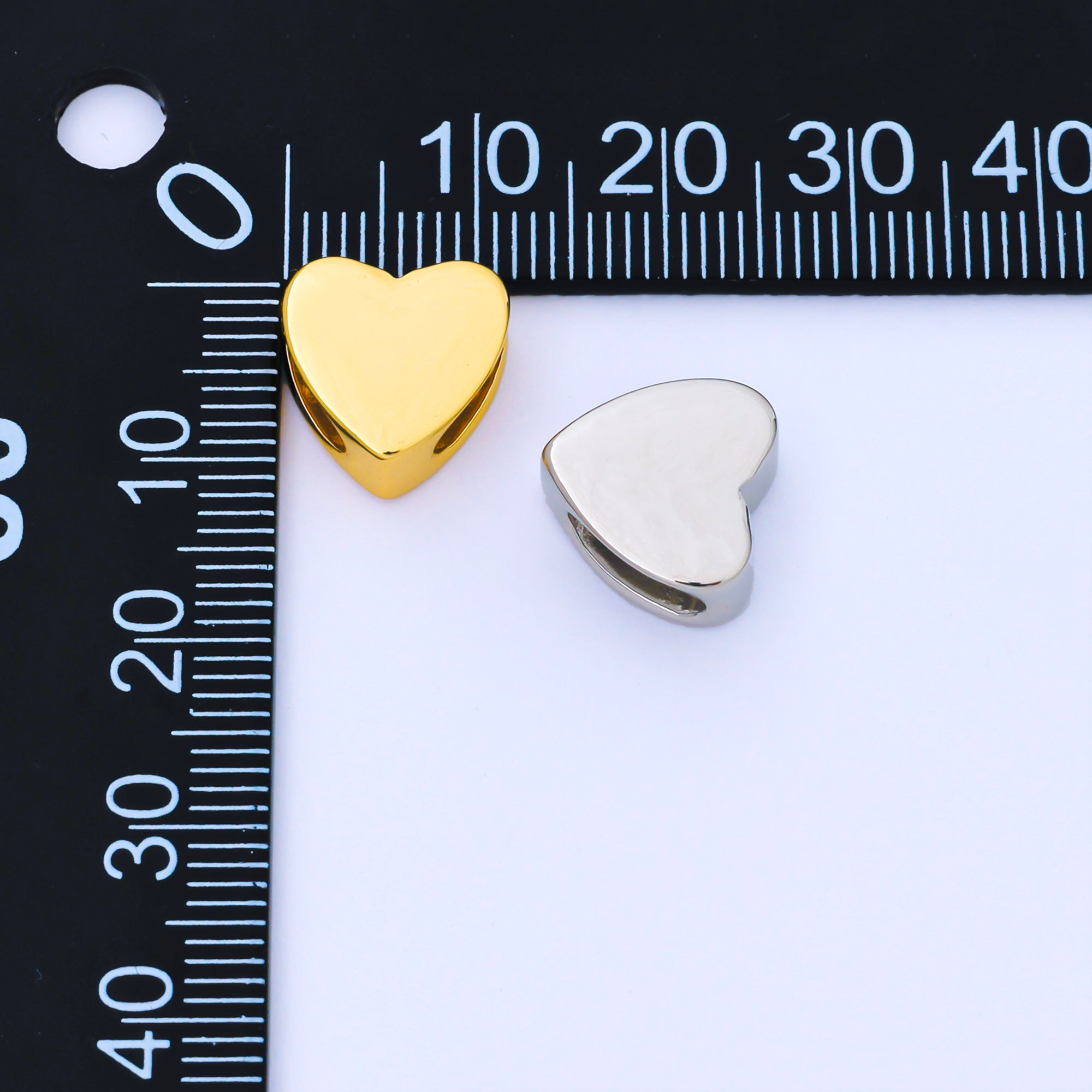 24K Gold Filled 12mm Personalized Cord Chubby Heart Bead Spacer | b851