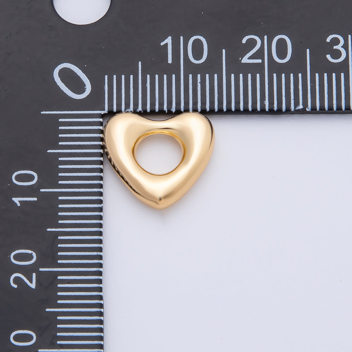 18K Gold Filled 12mm Minimalist Molten Heart Spacer Bead | B404