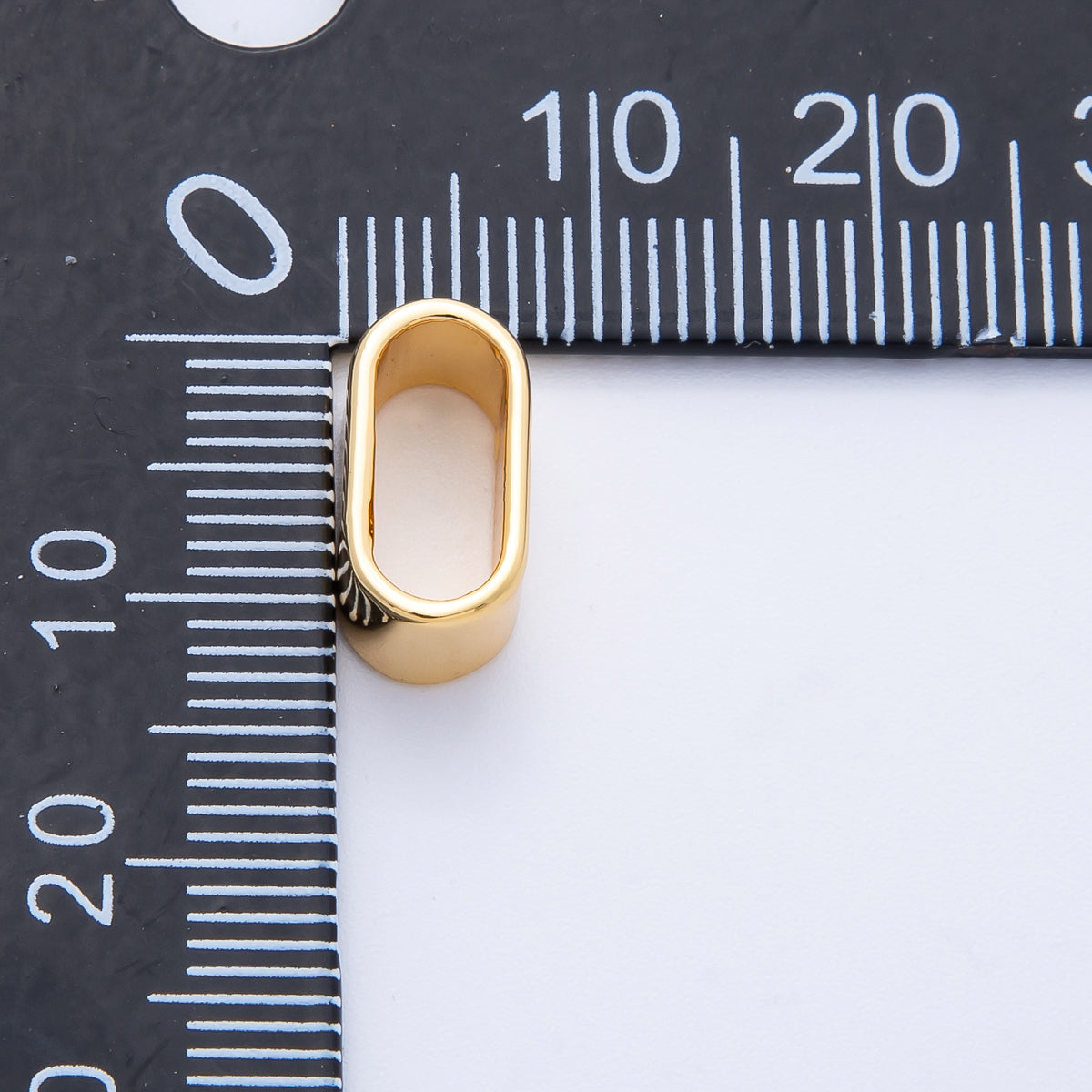 18K Gold Filled 12.5mm Minimalist Wide Slide Bead Finding | Z1672