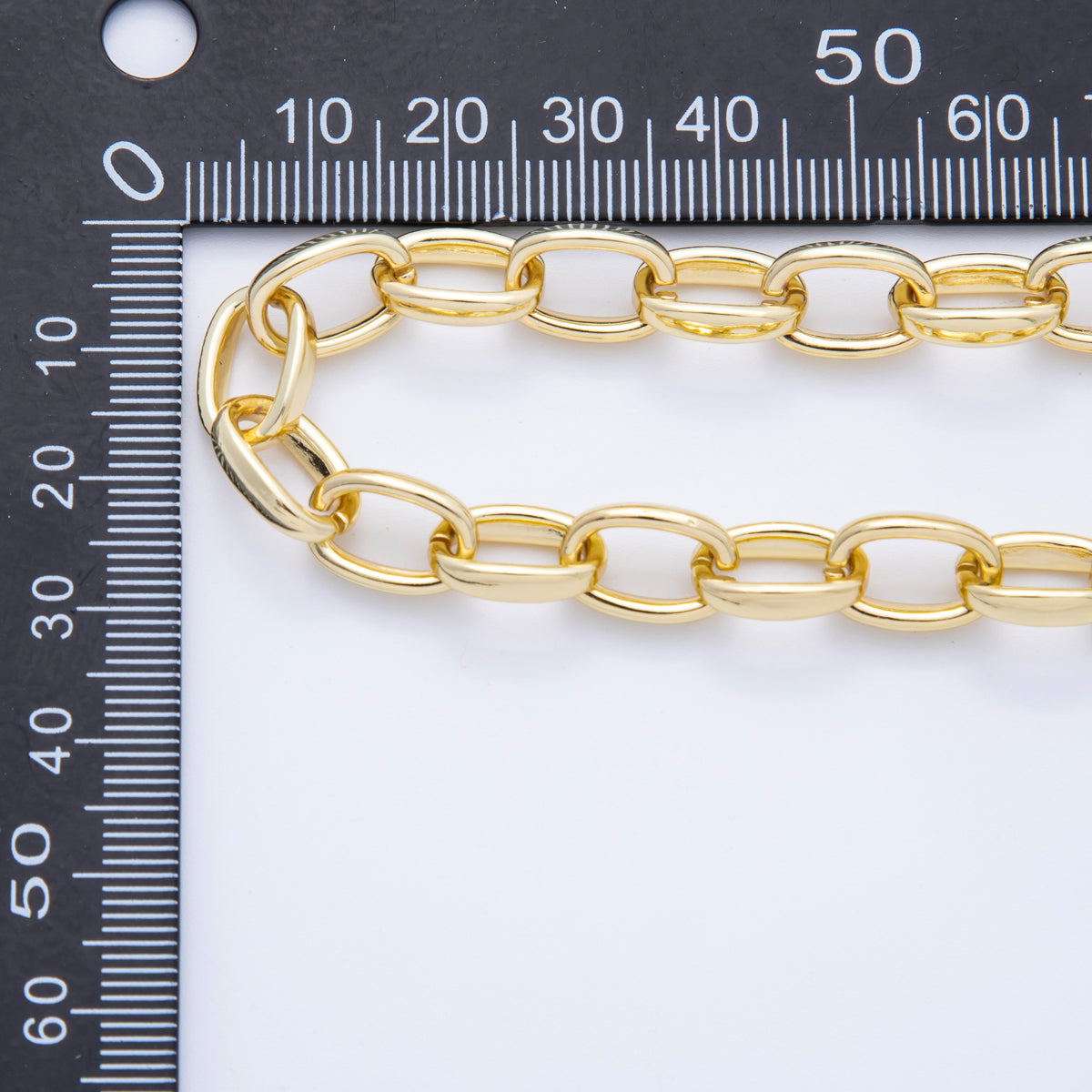 16K Gold Filled 12.8mm x 8.7mm Minimalist Paperclip Unfinished Chain by Yard | Roll-1838