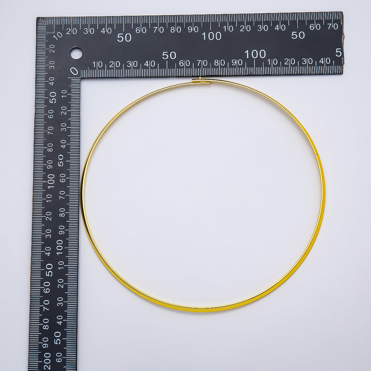 NEW 16K Gold Filled 3.3mm Flat-Edged Floating Collar Torque Necklace in Gold & Silver | WA-04675 WA-04676