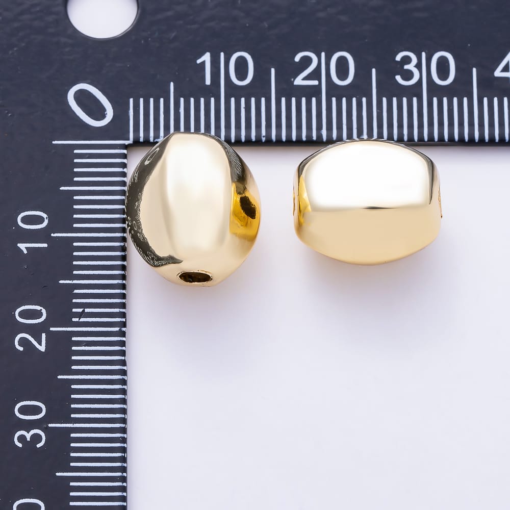 16K Gold Filled 14mm Smooth High Polish Olive Oval Spacer Bead | Beads-00581
