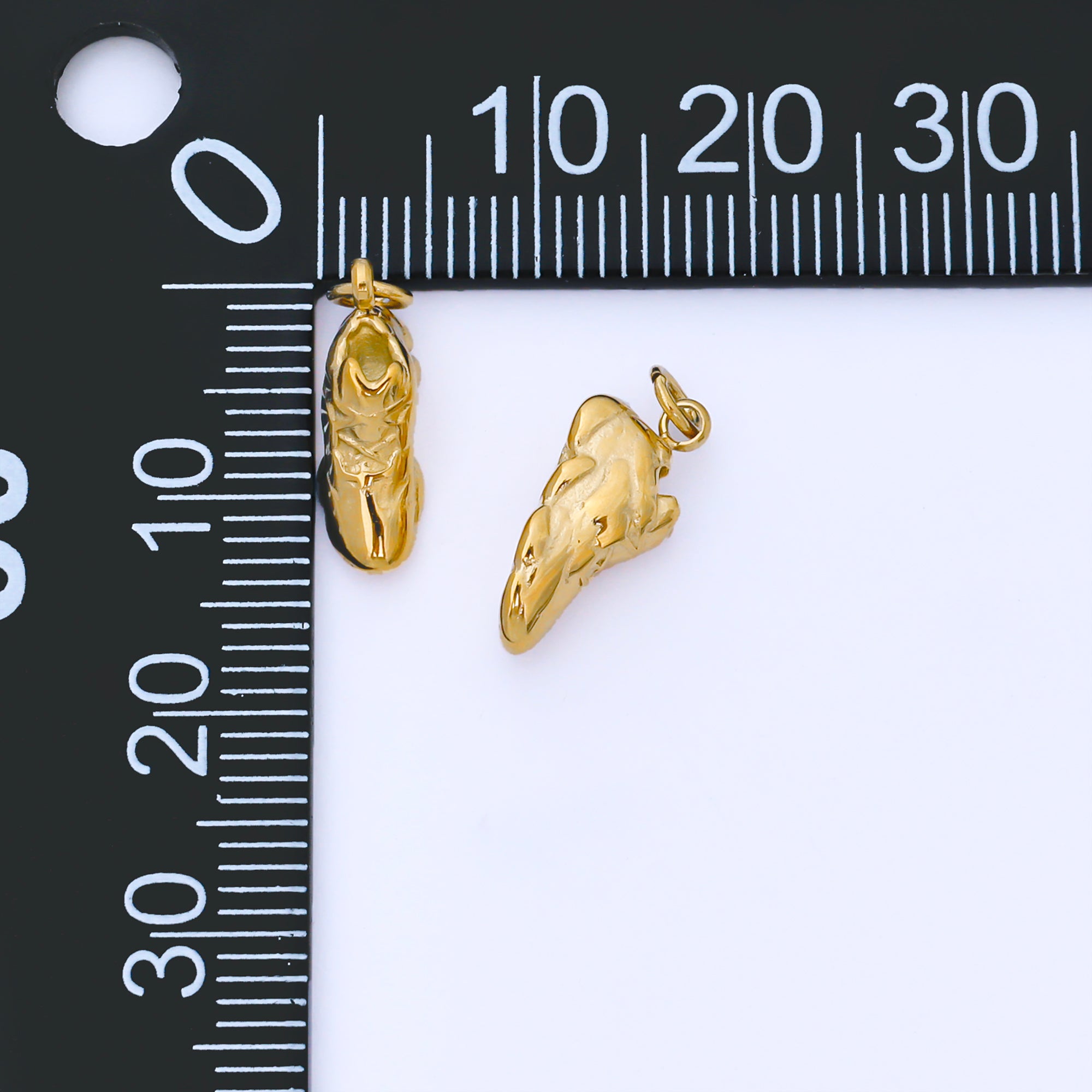 PVD Gold Stainless Steel 14.4mm Tiny Shoe Charm Sneaker Pendant | J545