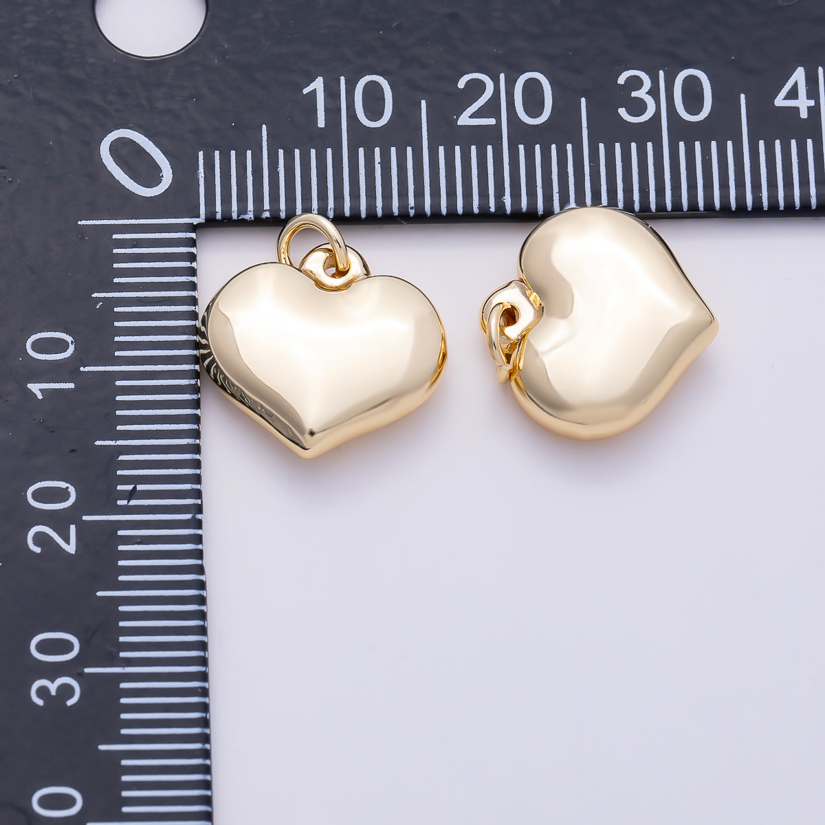Stainless Steel PVD 15mm Minimalist Chubby Heart Charm in Gold & Silver | Charms-01578 Charms-01579