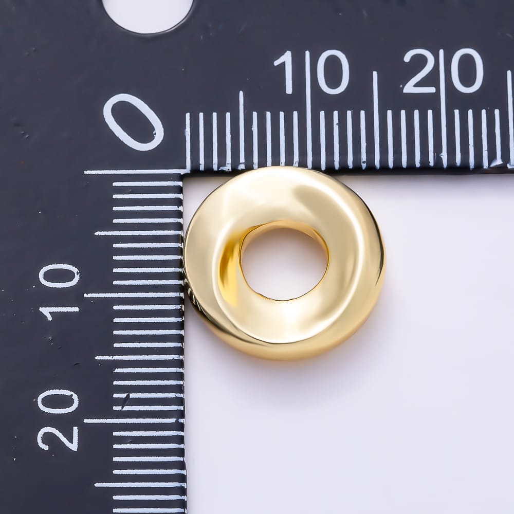 16K Gold Filled 15mm Smooth Chunky Doughnut Rondelle Spacer Bead | Beads-00607 - Beads-00608