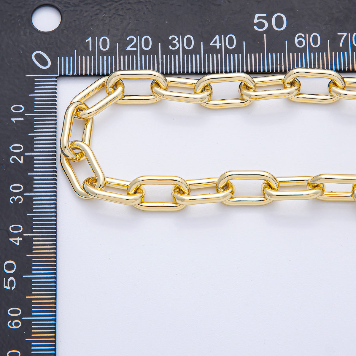 16K Gold Filled 15mm x 8mm Paperclip Unfinished Chain by Yard | Roll-1785