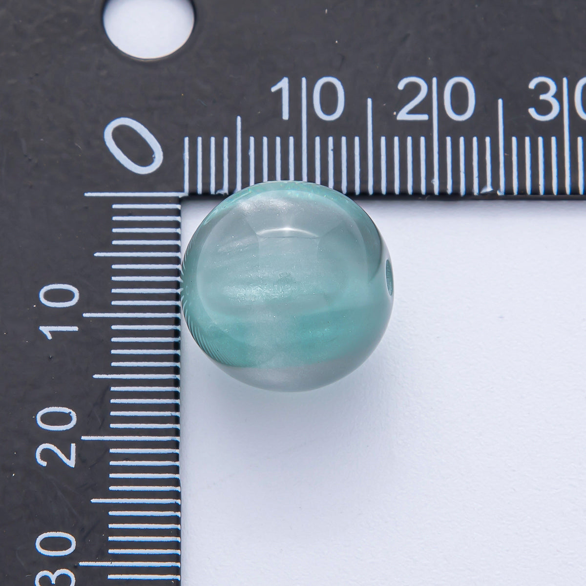 16mm Purple, White, Green, Red, Brown, Pink Glitter Acrylic Resin Round Bead Set | B601 - B604