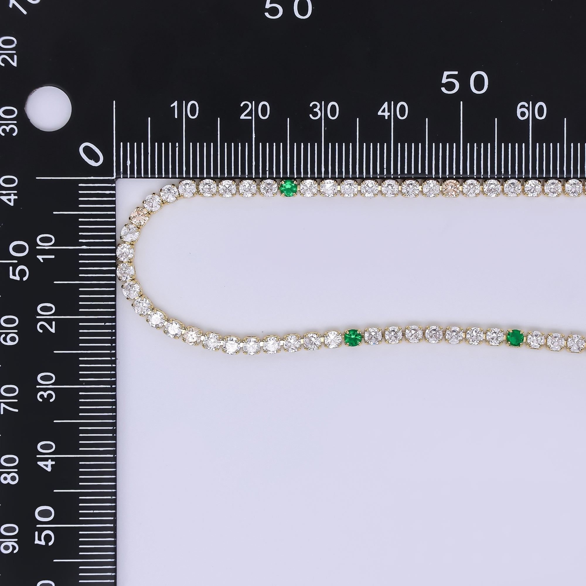 Minimalist Multi Color CZ Tennis Gold Filled Necklace 16.5 Inch + Extender | WA-1635