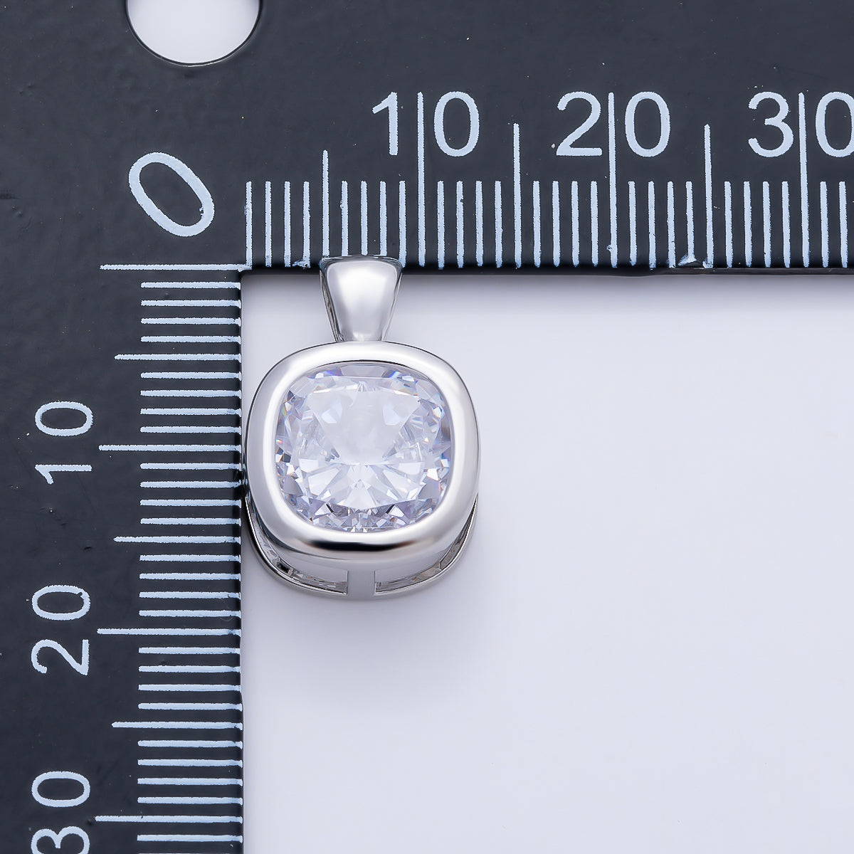 16K Gold Filled Clear CZ Baguette Round Hexagon Bezel Pendant in Gold & Silver | Charms-01081 ~ Charms-01096