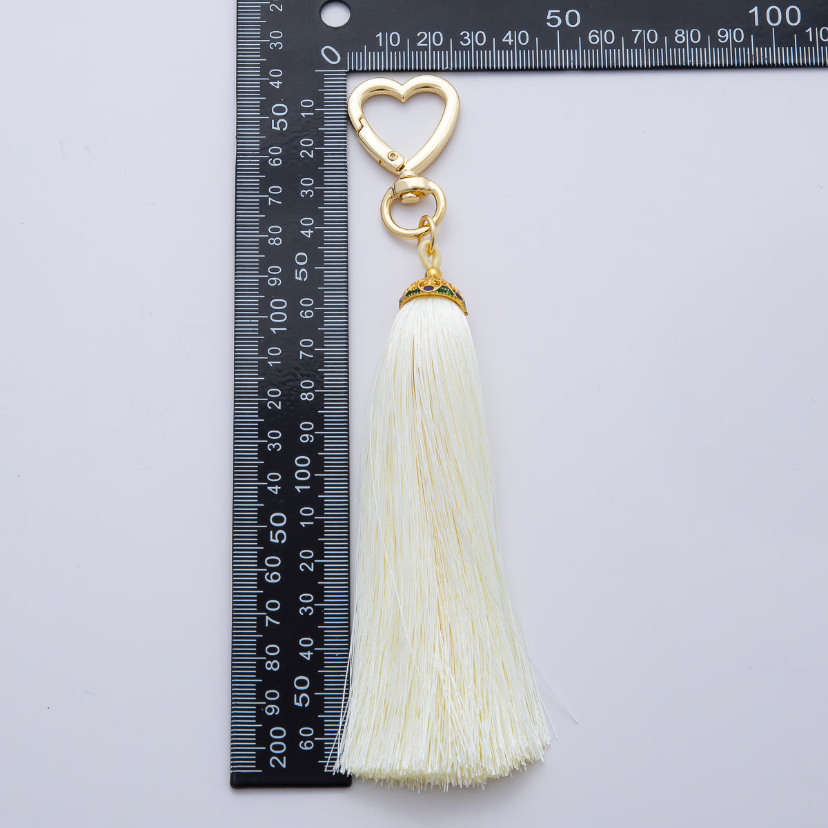 18K Gold Filled 170mm Blue, Black, Red Silky Thread Tassel Charm Keychain Accessories | WB-00213 ~ WB-00219