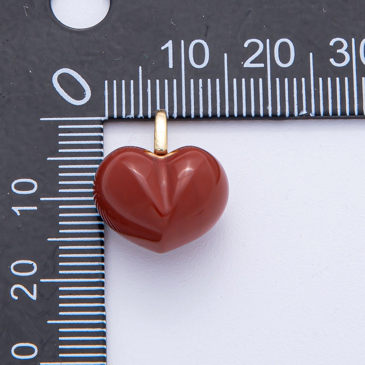 18K Gold Filled 18.3mm Grey Agate, Carnelian, White Quartz, Amethyst Chubby Heart Pendant | AK021 - AK023