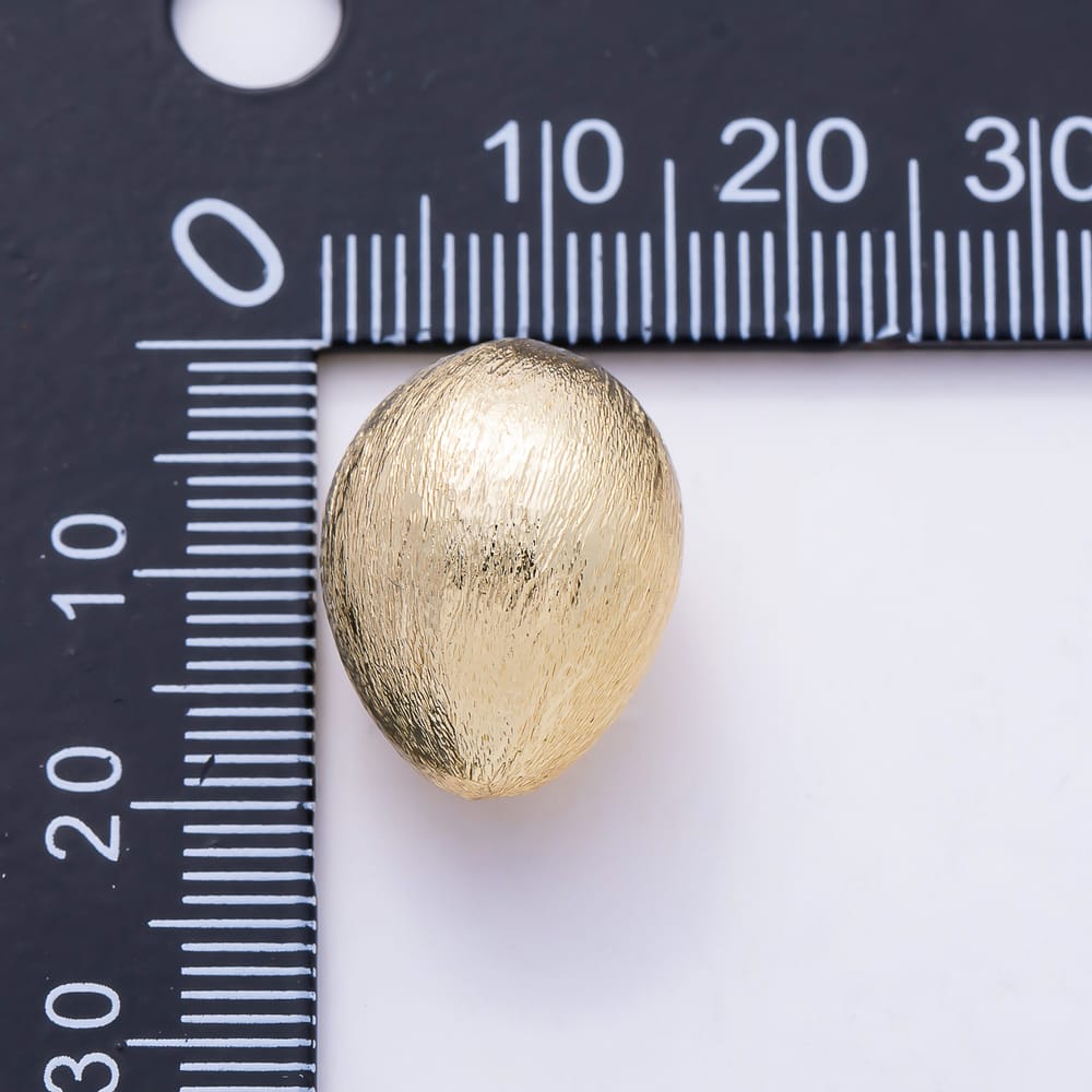 16K Gold Filled 29mm Textured Stippled Plump Rice Spacer Bead | Beads-00595