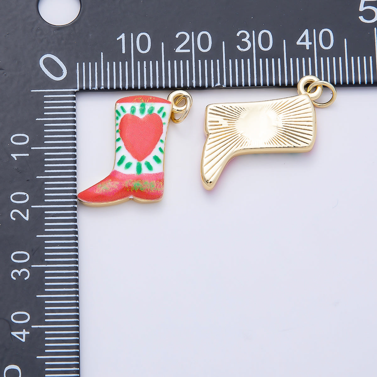 16K Gold Filled 20mm Enamel Boots Shoes Charm | Charms-01236 ~ Charms-01239