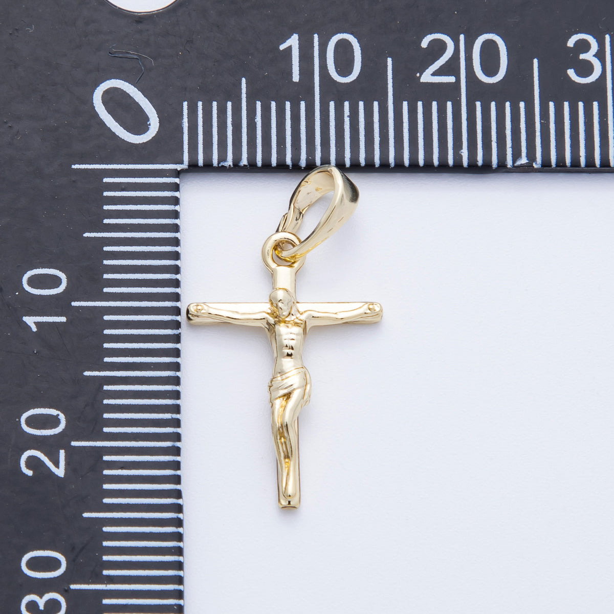 14K Gold Filled 20mm Minimalist Crucifix Religious Cross Pendant | Charms-00152