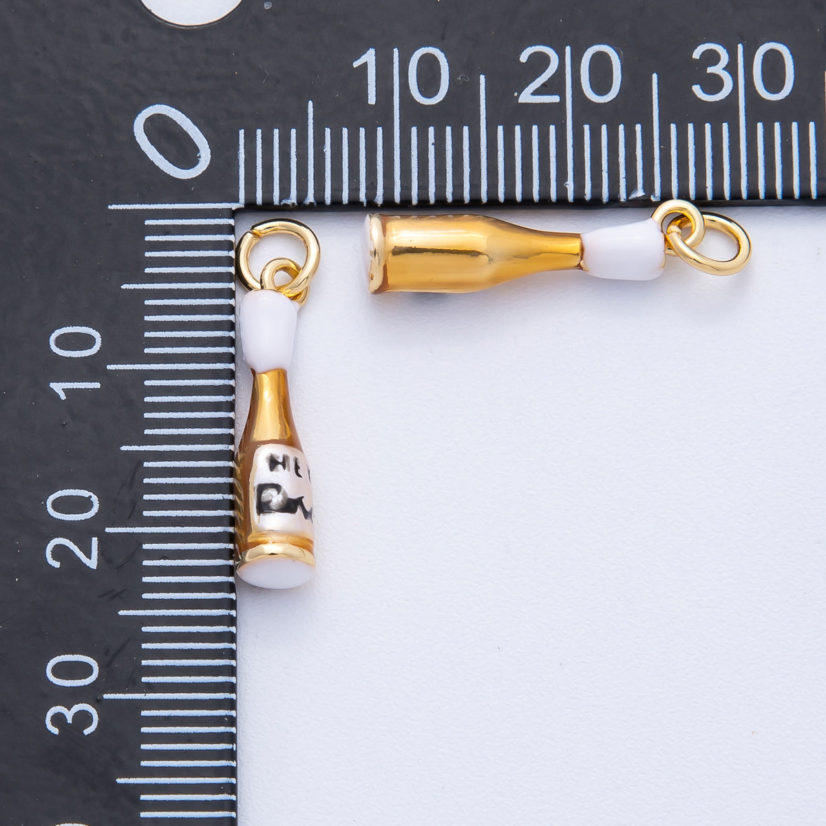 18K Gold Filled 20mm Yellow Enamel Cocktail Soda Drink Charm | Charms-00020