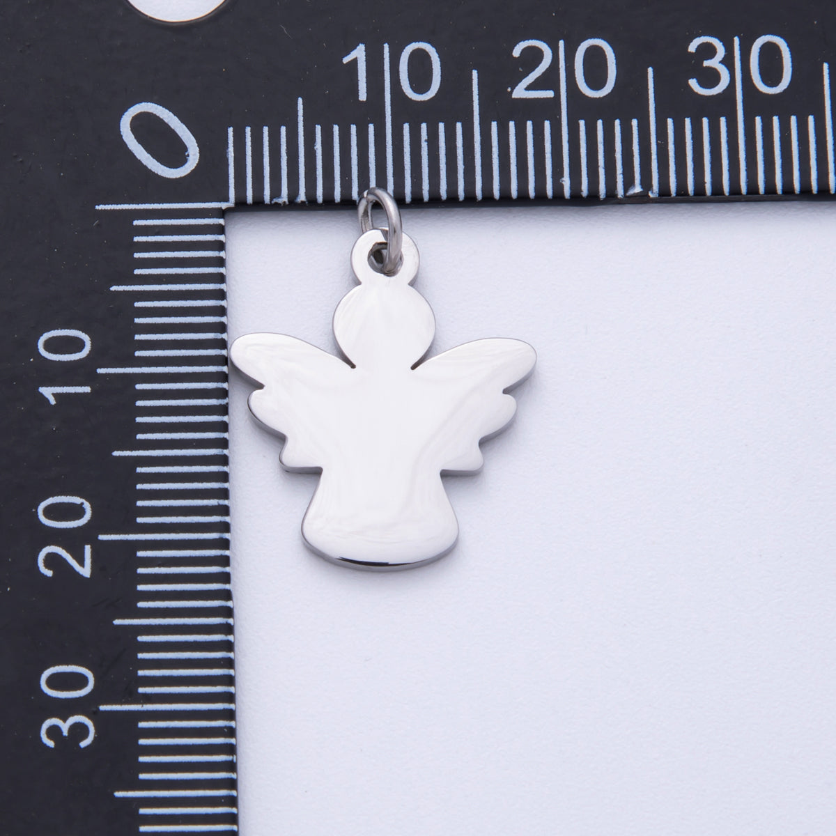 18K Gold PVD Stainless Steel 20mm Angel Silhouette Minimalist Charm in Gold & Silver | Charms-00097 Charms-00098