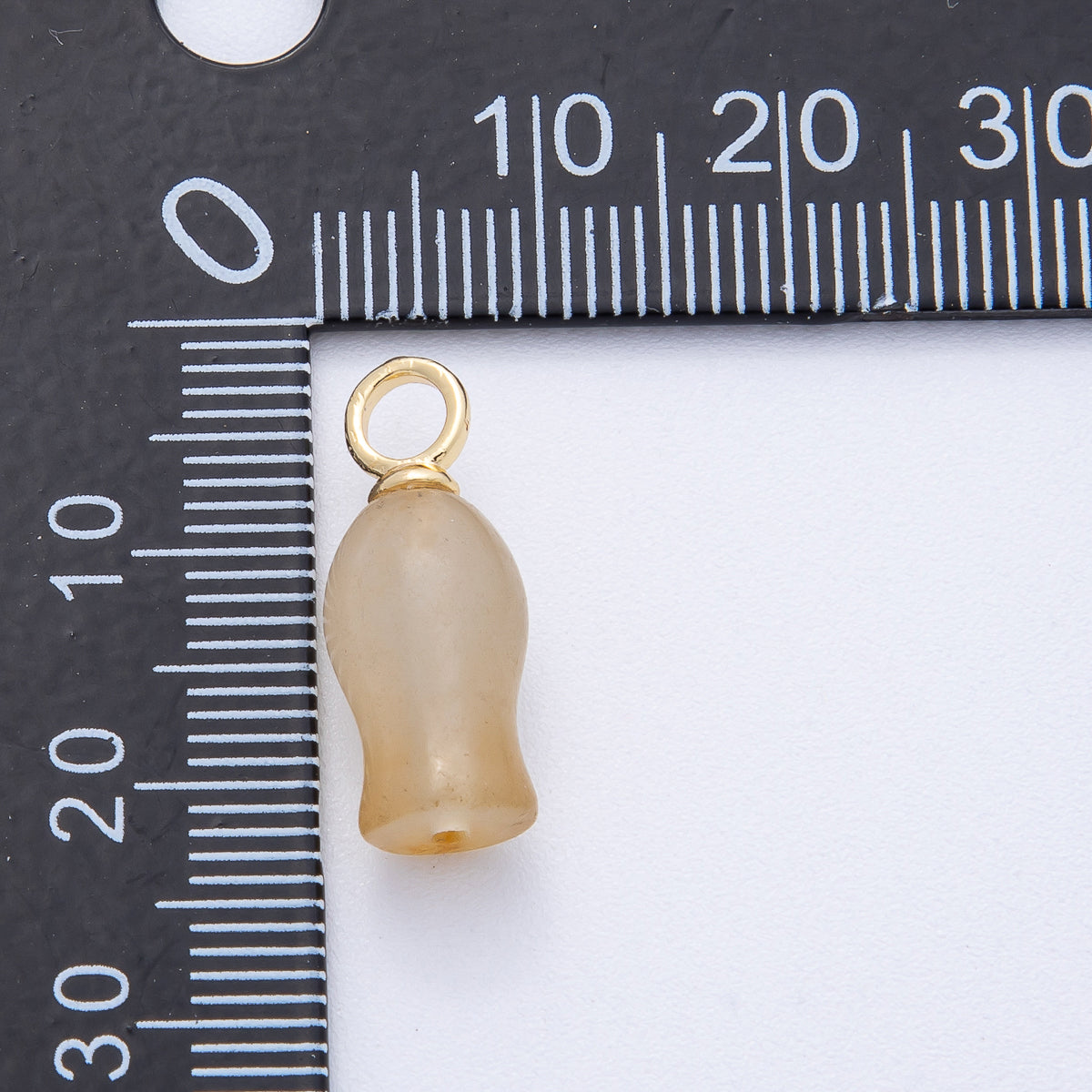 18K Gold Filled Yellow Citrine Geometric Gemstone Drop Charm | AK149