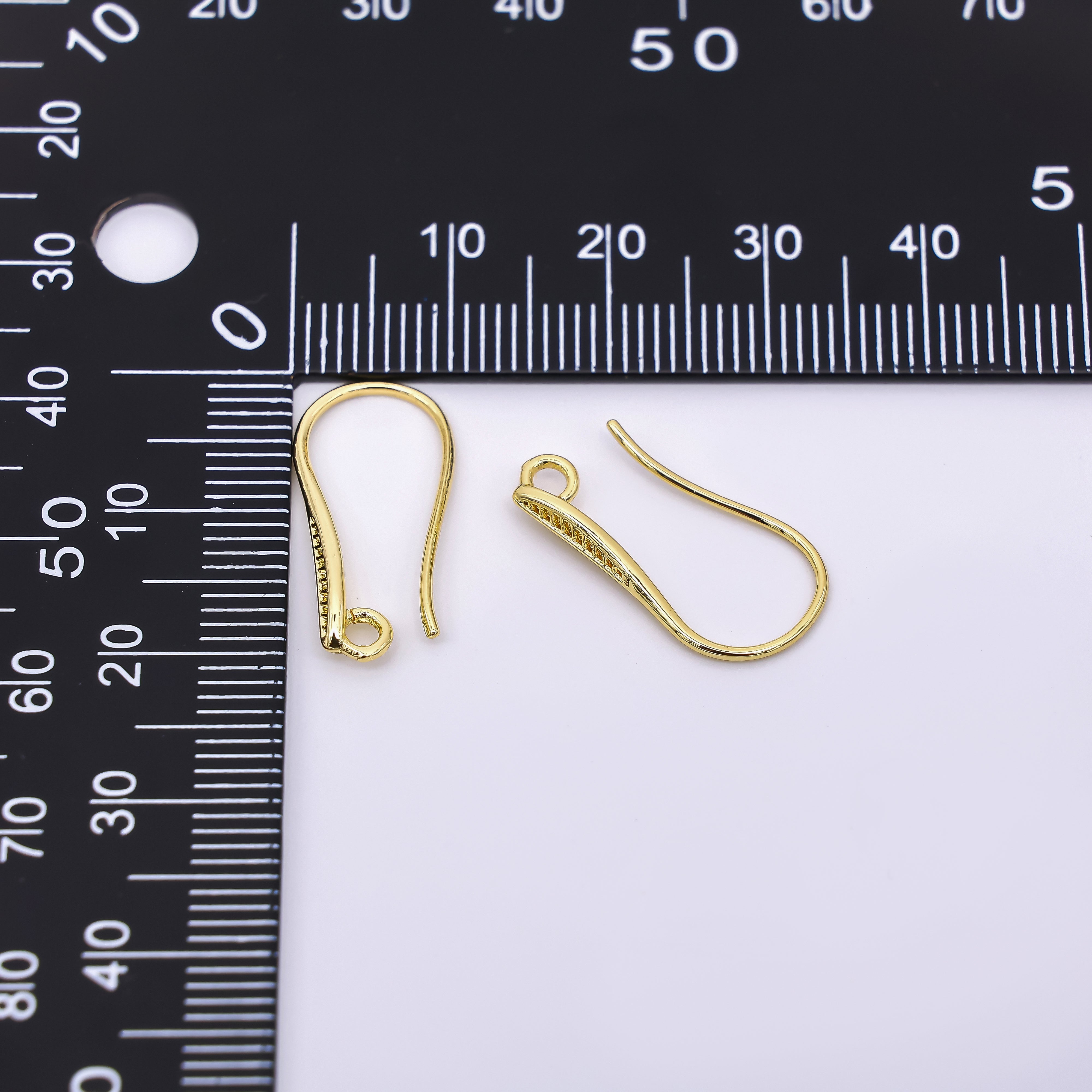 24K Gold Filled 20.5mm Minimalist Fish Hook Earring Findings in Gold & Silver | Z1290 Z1291