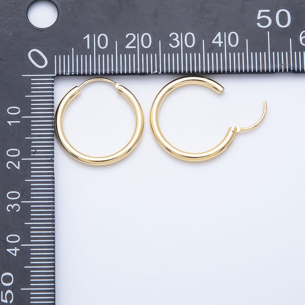 16K Gold Filled 20mm Minimalist Endless Hoop Earrings in Gold & Silver | Earrings-01245 Earrings-01246