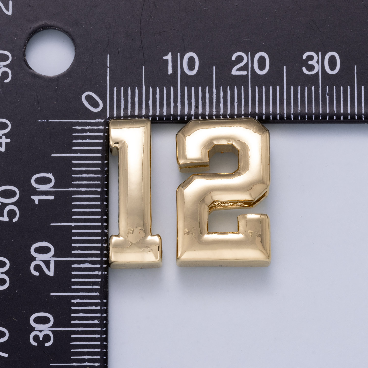 24K Gold Filled 20mm Minimalist Sport Number Numerology Bead | Beads-00478 Beads-00479