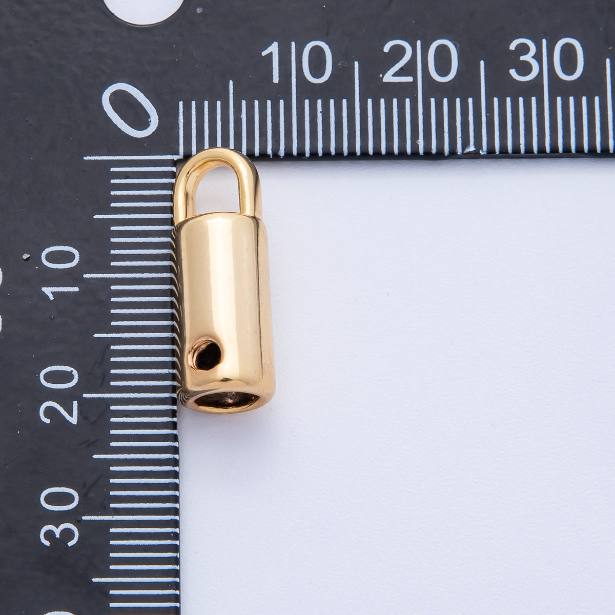 18K Gold Filled 21mm Minimalist Tube Cylinder End Cap Finding | Z1671